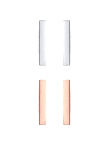Elli Ohrringe 925 Sterling Silber Geo, Bi Color_Tri Color in Rosegold