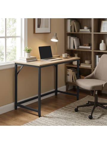 VASAGLE Tisch Barnet in Braun-Schwarz - (B)100 x (H)76 x (T)50 cm