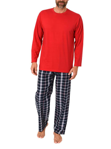 NORMANN Schlafanzug lang Pyjama FlanellHose Karo - 88210 in rot1