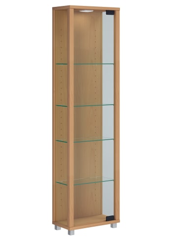 VCM  Holz Glas Stand Vitrine Sammelvitrine Edana Mini in Buche