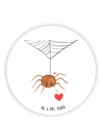 Mr. & Mrs. Panda Rund Magnet Spinne Agathe Liebe ohne Spruch in Weiß