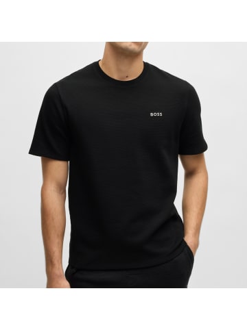 BOSS Waffle T-Shirt in Schwarz