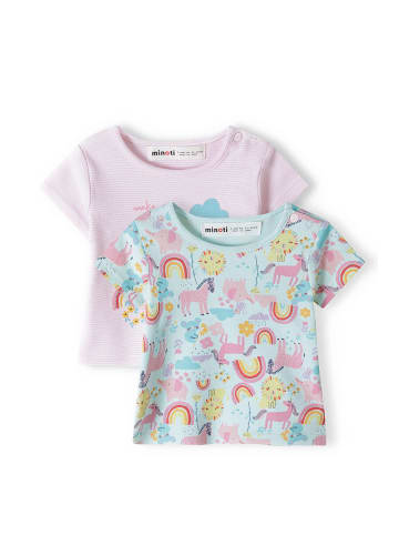 Minoti 2er-Set: T-Shirts tulip 2 in aquamarin