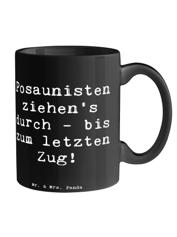 Mr. & Mrs. Panda Tasse Spruch Trombone Durchzieher mit Spruch in Schwarz
