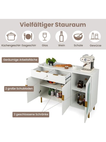 COSTWAY Buffetschrank 120cm in Weiß