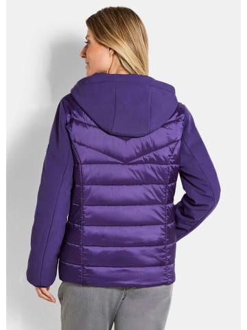 GOLDNER Kurzgröße:  Steppjacke mit Ärmeln aus Softshell in lila
