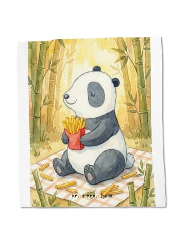 Mr. & Mrs. Panda Shopping Tasche Panda beflügelt Pommes Design o... in Weiß