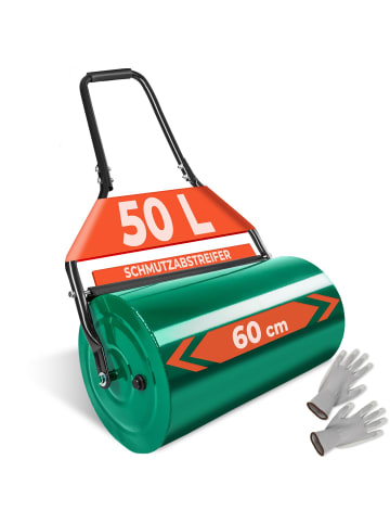 tectake Gartenrolle, 60 cm Arbeitsbreite, Ø 31 cm, mit 50 l Füllvolumen