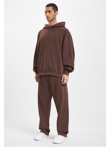 DEF DEF Kapuzenpullover in chocolate brown washed
