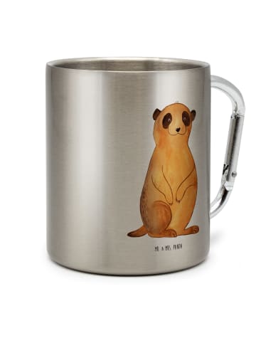 Mr. & Mrs. Panda Thermobecher Erdmännchen ohne Spruch in Silber