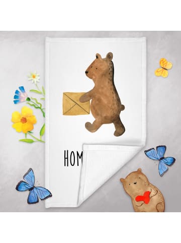 Mr. & Mrs. Panda Handtuch Bär Zuhause mit Spruch in Weiß