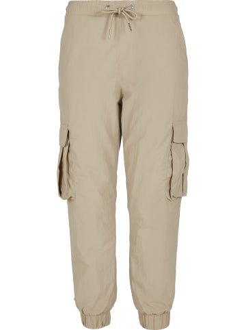 Urban Classics Urban Classics Damen Ladies High Waist Crinkle Nylon Cargo Pants in concrete
