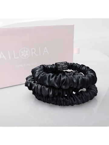 Ailoria DOUX Set 3 Scrunchies S aus Seide in schwarz