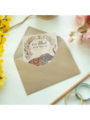 Mr. & Mrs. Panda Geburtstagskarte Elefant Boho Design mit Spruch in Weiß