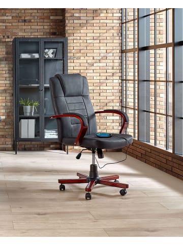 Beliani Massagestuhl DIAMOND in Schwarz/Braun - (W) 66 x (H) 118 x (L) 66 cm