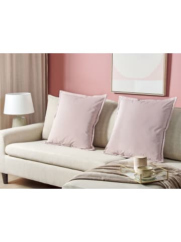 Beliani 2er-Set Dekokissen EUSTOMA in Rosa