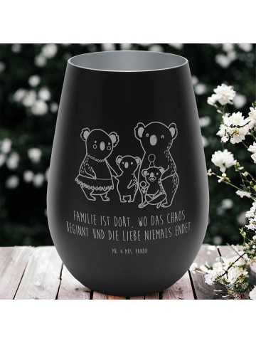 Mr. & Mrs. Panda Teelichthalter Glas Koala Familie mit Spruch in Schwarz