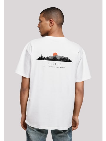 F4NT4STIC Heavy Oversize T-Shirt Oversize Escape Discover the World Asian Town in weiß