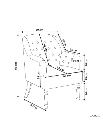 Beliani Sessel MANDAL in Bunt/Weiß/Schwarz - (W) 59 x (H) 86 x (L) 57 cm