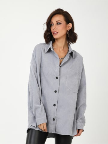 Awesome Apparel Button-down Bluse in Grau