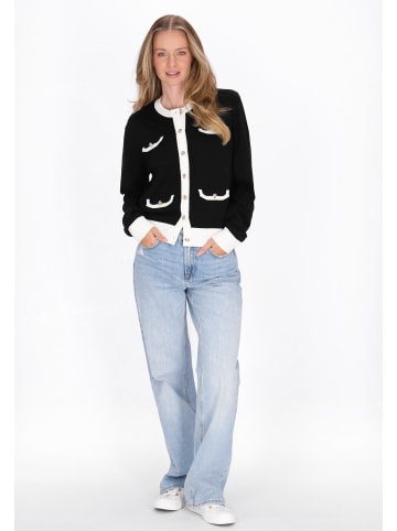 DreiMaster Women Cardigan in black offwhite