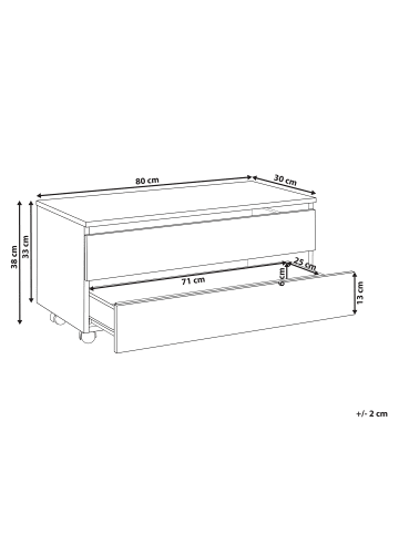 Beliani Badezimmerschrank TERESINA in Schwarz - (W) 80 x (H) 38 x (L) 39 cm