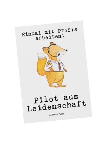 Mr. & Mrs. Panda Ansichtskarte Pilot Leidenschaft mit Spruch in Weiß
