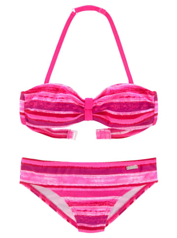 Buffalo Bandeau-Bikini in pink-gestreift