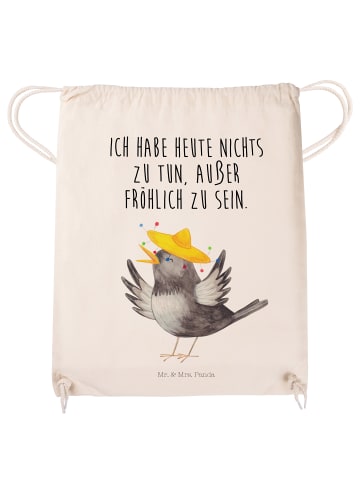 Mr. & Mrs. Panda Sportbeutel Rabe Sombrero mit Spruch in Creme