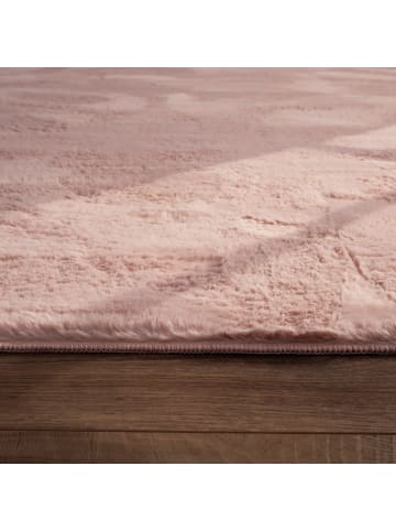 KADIMA DESIGN Teppich Kurzflor waschbar Einfarbig Wohnzimmer in Pink