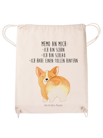 Mr. & Mrs. Panda Tasche Corgi Po mit Spruch in Creme