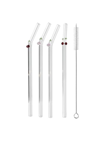 Butlers Trinkhalm-Set LONG DRINK Kirsche in Multicolor-Durchsichtig