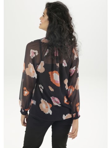 Aniston SELECTED Schlupfbluse in schwarz-offwhite-orange-rosa