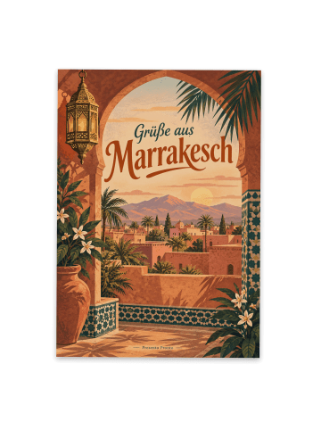 Postkarte Marrakesch orientalisch Design mit Sp... in Weiß
