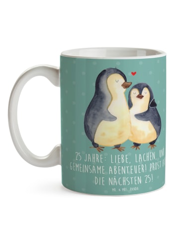 Mr. & Mrs. Panda Kaffeetasse 25. Hochzeitstag Silberne Hochzeit ... in Meeresbrise