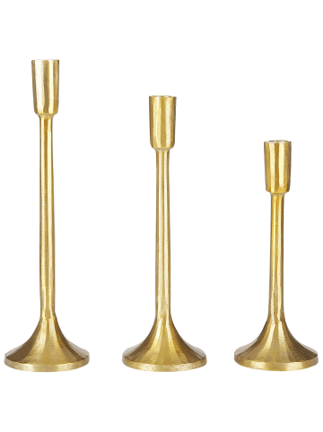 Beliani 3er-Set Kerzenständer ZIMBABWE in Gold