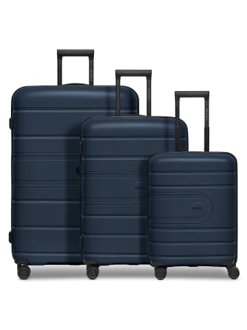 Redolz Essentials 11 4 Rollen Kofferset 3-teilig mit Dehnfalte in midnight blue