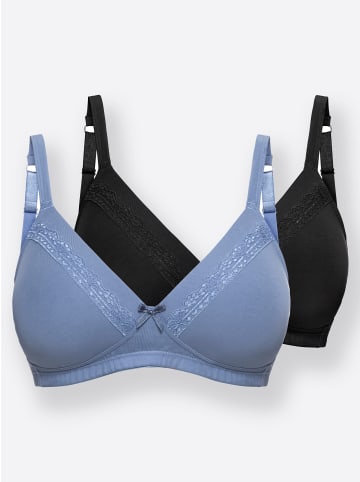 WITT WEIDEN Schalen-BH ohne Bügel in schwarz + jeansblau