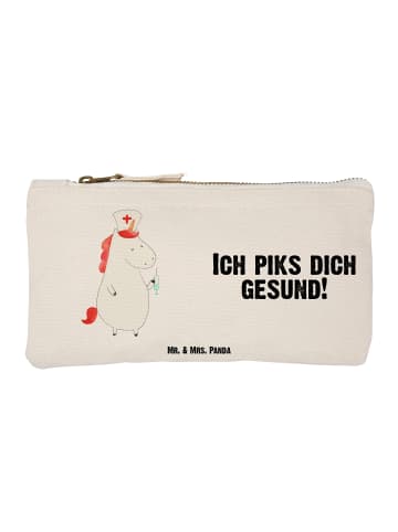 Mr. & Mrs. Panda Schminktasche Einhorn Krankenschwester mit Spruch in Weiß