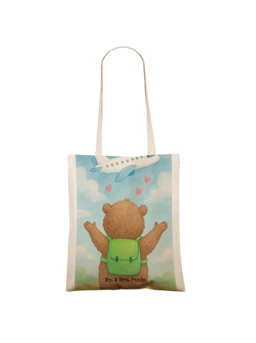 Mr. & Mrs. Panda Uni Tasche Bär Flugzeug Design ohne Spruch in Weiß