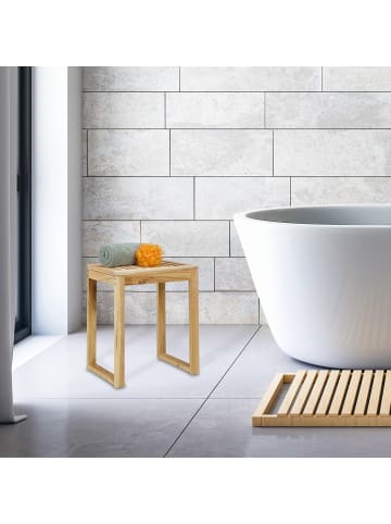 relaxdays Hocker Holz in Natur - (B)40 x (H)46 x (T)30 cm