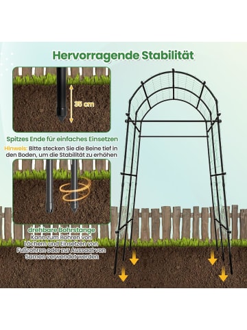 COSTWAY Gartenbogen 230cm in Schwarz