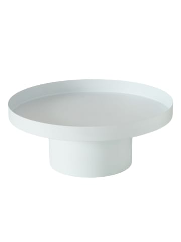 Boltze Metalltablett auf Füßen SAMONA in Weiß, Ø 25 cm