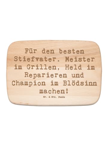 Mr. & Mrs. Panda Frühstücksbrettchen Spruch Bester Stiefvater mi... in Transparent