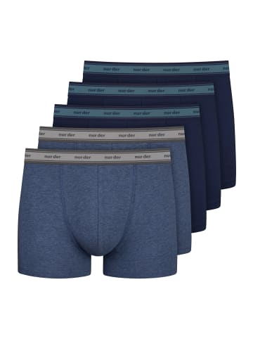 NUR DER Boxer Organic Cotton in blau/blaumelange