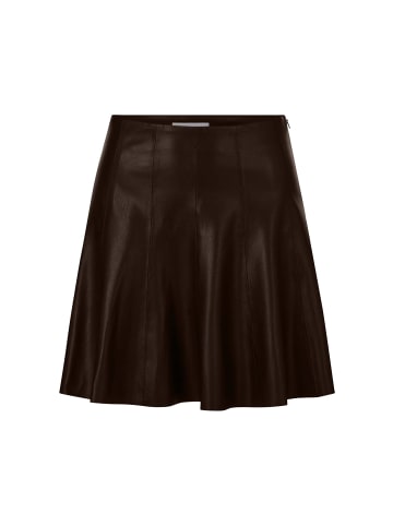 Rich & Royal Fake Leather Minirock in Chocolate Torte