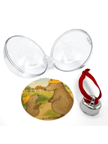 Mr. & Mrs. Panda christbaumkugel Bären mit Hut Design ohne Spruch in Weiß