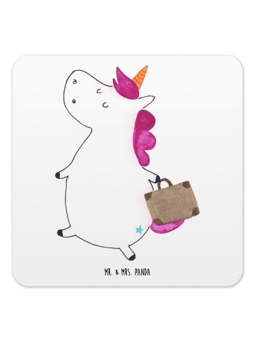 Mr. & Mrs. Panda Tischuntersetzer Einhorn Koffer ohne Spruch in Weiß