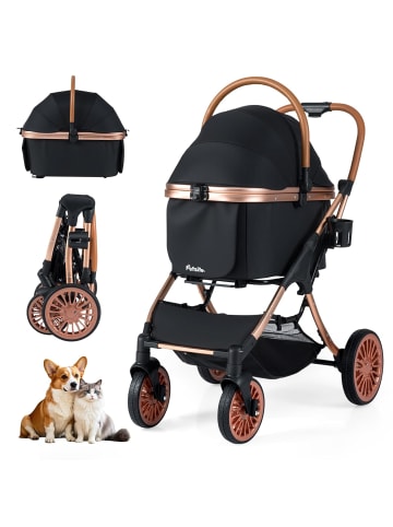 COSTWAY 3 in 1 Hundewagen in Schwarz