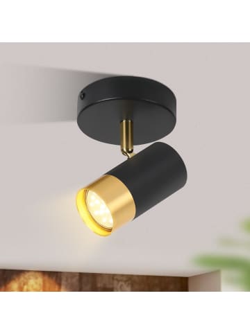 ZMH Deckenleuchte in Schwarzgold 1-flammige GU10 Vintage Flurlampe L 10cm